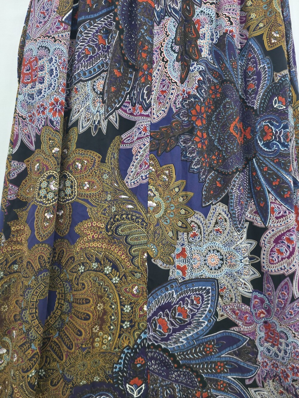 Anthropologie Vanessa Virginia Paisley Maxi Skirt Boho Button Front Slit Medium - Picture 13 of 16